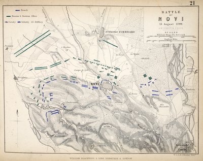 Map of the Battle of Novi, published by William Blackwood and Sons, Edinburgh and London, 1848 by Alexander Keith Johnston